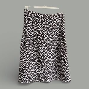 Jones New York Brown White Polka Dot Linen Skirt Sz 12